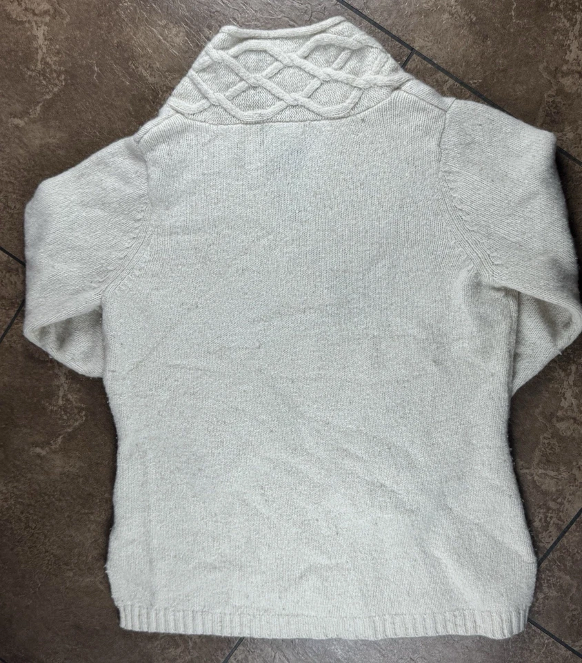 Suéter pequeño vintage Eddie Bauer cachemir mezcla de lana de cordero crema cuello en V para mujer Foto 4 de 4