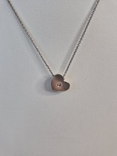 Tiffany & Co. Paloma Picasso Sterlingsilber moderner Diamant Herz Anhänger