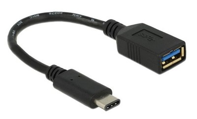 Delock USB 3.1 Gen 1 Adapter 15 cm schwarz USB-A Buchse auf USB-C Stecker Kabel