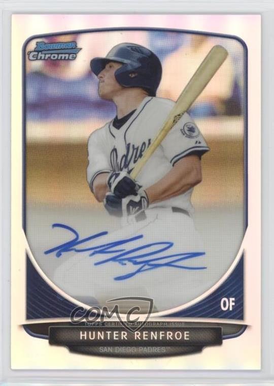 2013 Bowman Draft Chrome Prospect Refractor Hunter Renfroe #BCA-HR Auto 9h0