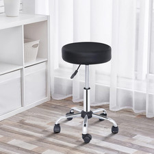 Adjustable Rolling Stool Chair with Wheels Black