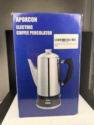 APOXCON 12 Cup Electric Coffee Percolator Stainless Steel Coffee Maker Pot