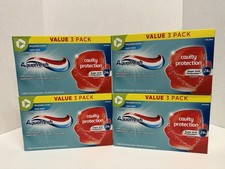 4 Pack of 3 Aquafresh Cavity Protection Fluoride Toothpaste Mint Exp 08/2027