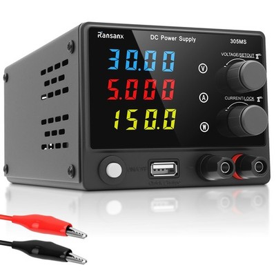 DC Power Supply Variable 30V 5A Adjustable DC Regulated Lab Bench Power Suppl...