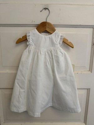 Peaches  n Cream Baby Girls White Cotton Dress Bloomers Size 18M New $64