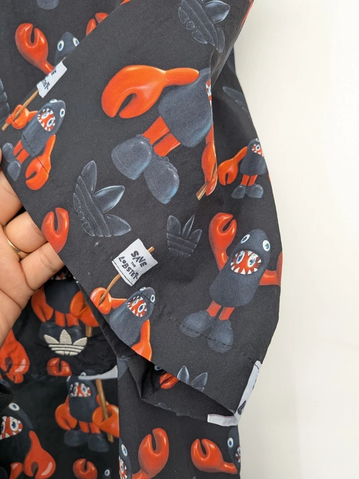 Camisa con botones Adidas X Phillip Colbert para hombre talla L Save the Lobster Streetwear Foto 4 de 4