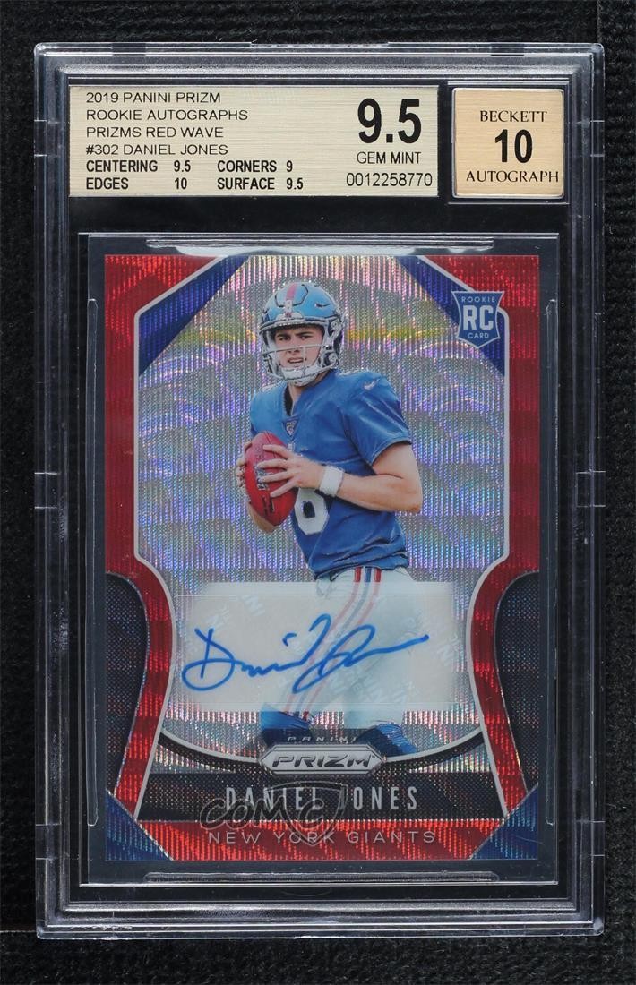 2019 Panini Prizm Rookies Red Wave 13/149 Daniel Jones #302 Rookie RC 01ic