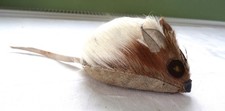 VINTAGE HARD STUFFED REAL LEATHER & COWHIDE? TOY OR PET MOUSE