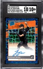 2020 Panini Donruss Optic Logan Webb RC SGC 10 w/10 Auto Teal Velocity Prizm /35