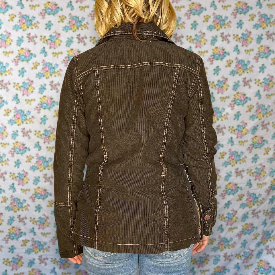 Chaqueta Pana Vintage Y2k Marrón Búfalo XS Foto 4 de 4