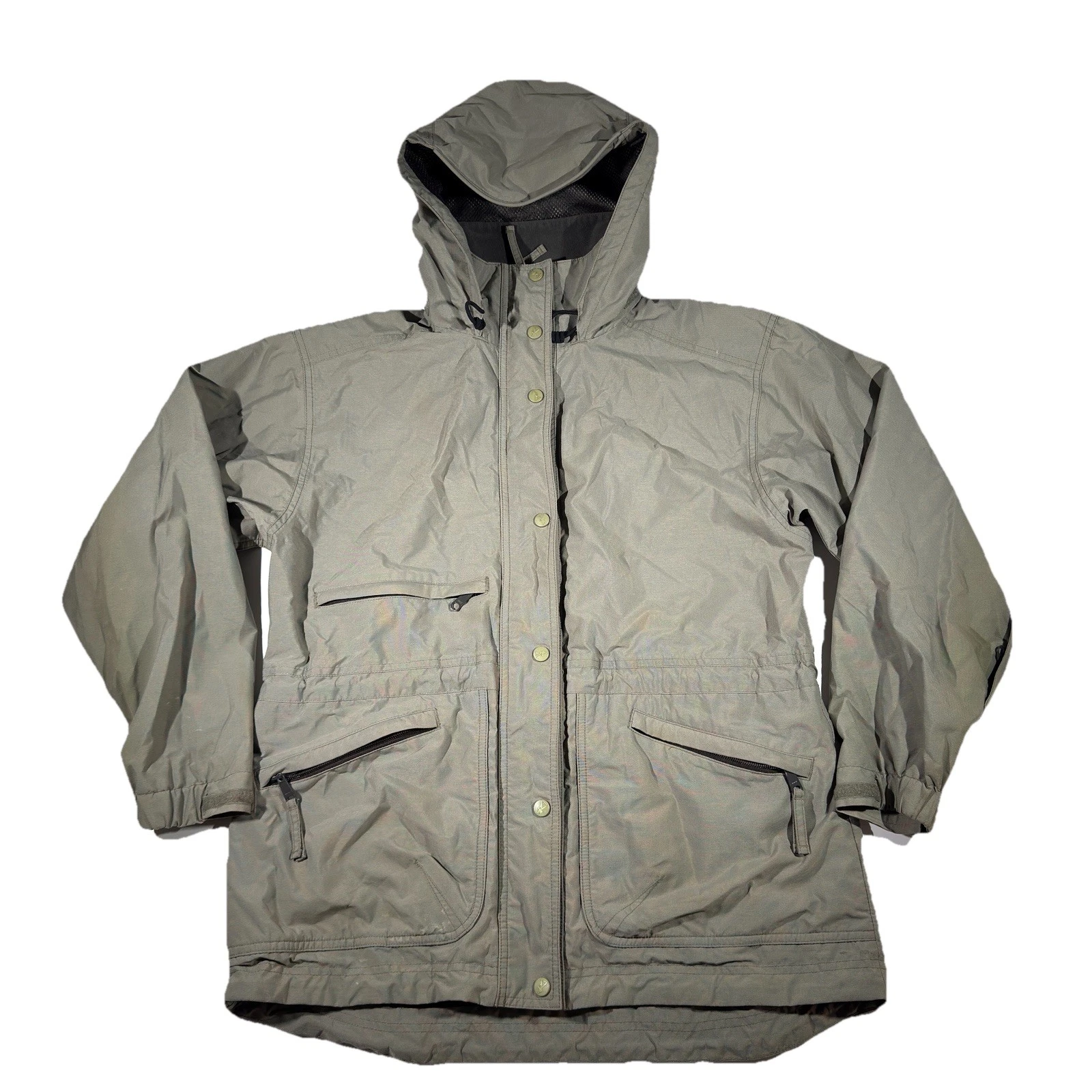Royal Robbins Chore Jacket Mens Large Gray Workwear Utility Hooded Snap Pocket