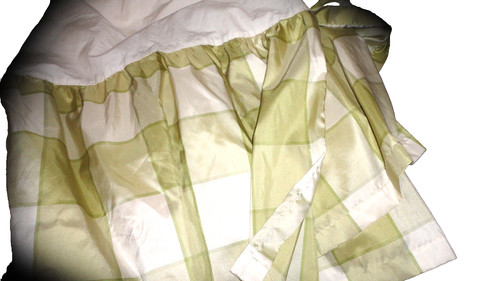 Rose Tree ABIGAIL GREEN CHECK PLAID RUFFLED (1) Full/queen 58x78 Split