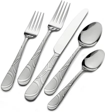 Pfaltzgraff Garland Frost 53-Piece Stainless Steel Service for 8, capri-frost 