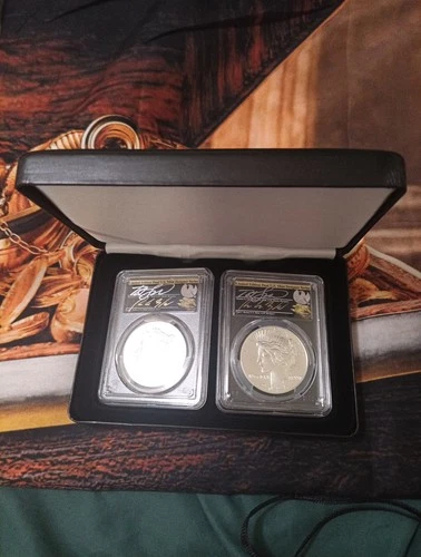 2025 Morgan And Peace Dollars MS70 Double Signed Thomas Cleveland And Paul Balan