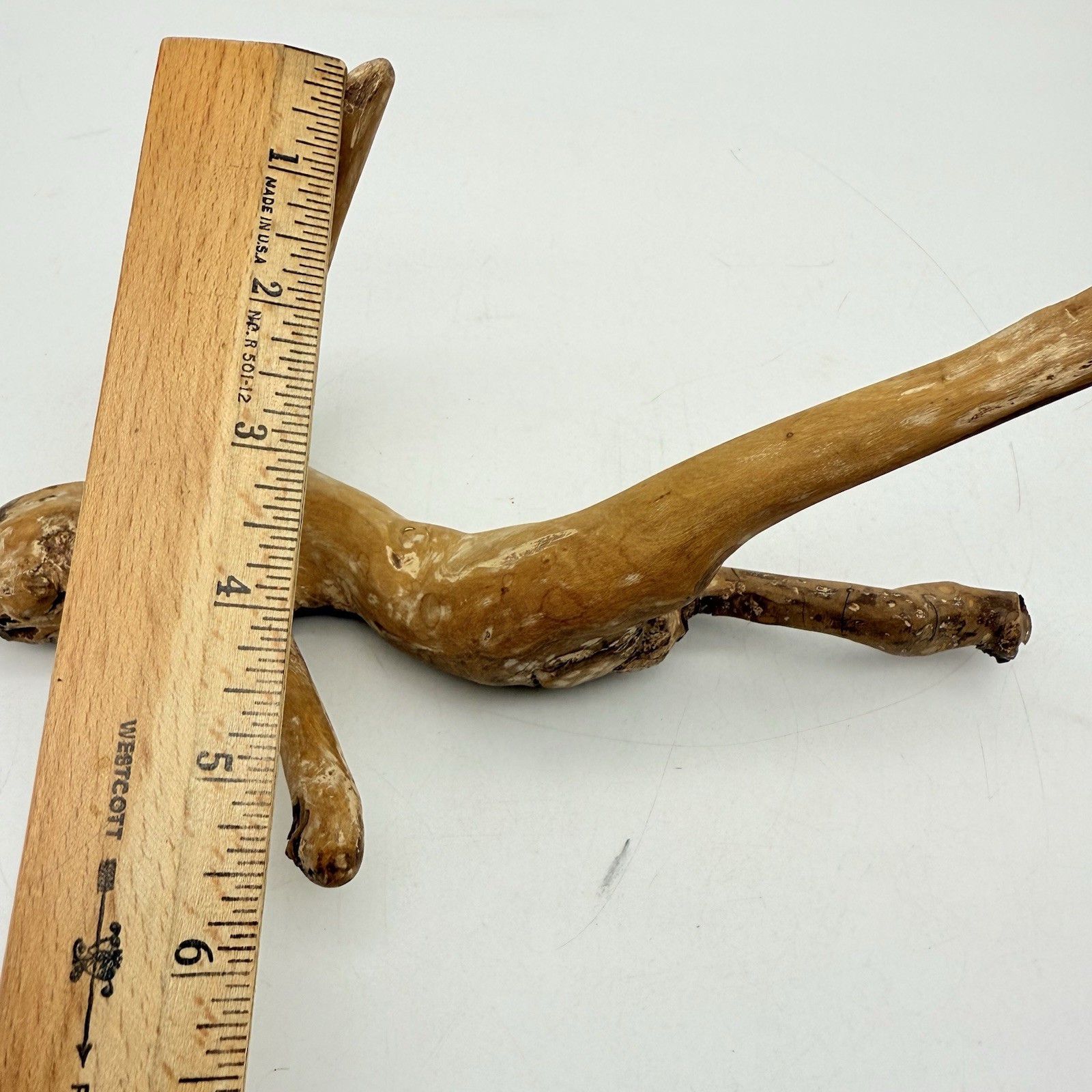 Hand Carved Wood Abstract Conversation Piece Doubles As Man To Lizard Unique thumbnail 9