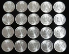 1922 SILVER PEACE 20 COINS $1 DOLLARS FLORIDA HOARD CHOICE AU -MINT STATE ROLL