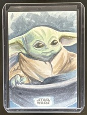 2023 Topps Chrome Galaxy Star Wars Grogu Sketch Frank Sansone Auto #1/1