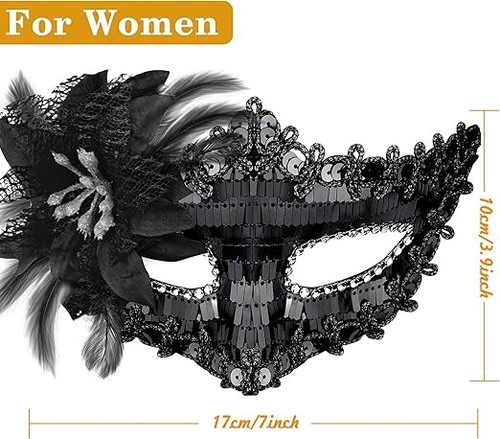 SIQUK Couple Masquerade Masks Set Venetian Party Mask Costume Mask - Picture 3 of 7