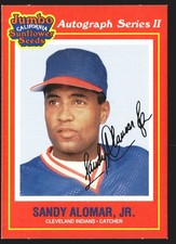 Sandy Alomar Jr. 1991 Jumbo California Sunflower Seeds #21 Cleveland Indians
