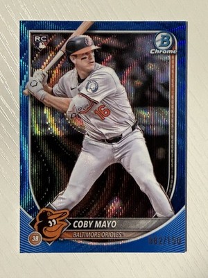 Coby Mayo 2025 Bowman Chrome Blue Wave Refractor RC 082/150 Baltimore Orioles