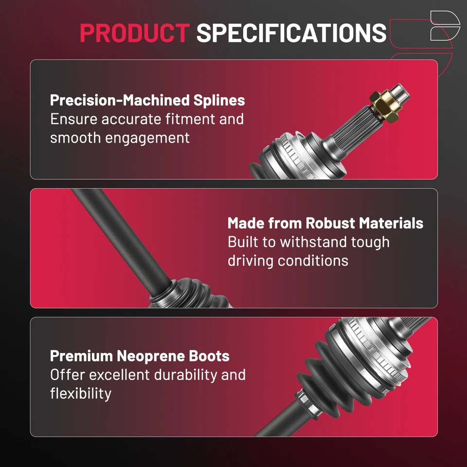 Front Left CV Axle Shaft Assembly Fit For 1993-2002 Toyota Corolla 4342002070 - Image 2 of 4