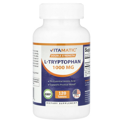 L-Tryptophan, Double Strength, 1,000 mg, 120 Tablets