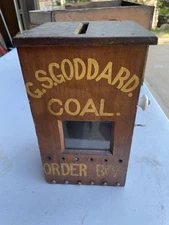 Antique Rare G.S. Goddard Coal Company Ticket Box With Key