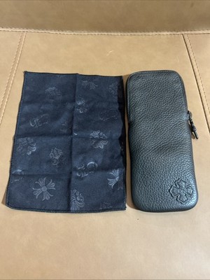 Authentic CHROME HEARTS Sunglasses-Eyeglasses Leather Case-Pouch