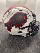 Jim Kelly, Thurman Thomas, Andre Reed Signed Bills Lunar Full Size Replica (BAS)
