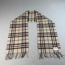 Edinburgh Lambswool Scarf Men Beige Plaid Fringe Heritage Academia Classic Prep