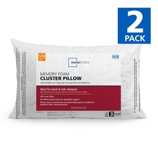 Memory Foam Cluster Bed Pillow Standard Queen 2 Pack