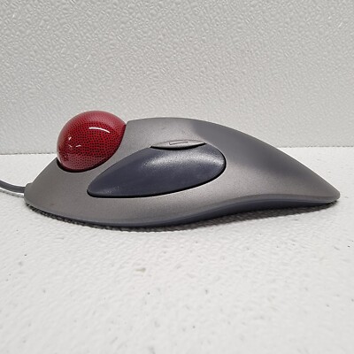 Logitech T-BC21トラックボール グレー 赤ボール Logitech Marble Mouse T-BC21 USB Wired Trackball ( TESTED WORKING
