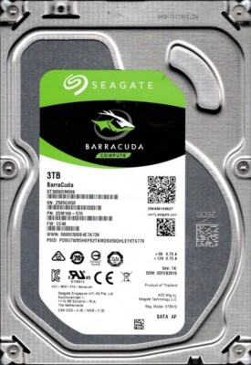 ST3000DM008 P/N: 2DM166-570 F/W: CC46 TK Z505 Seagate BarraCuda