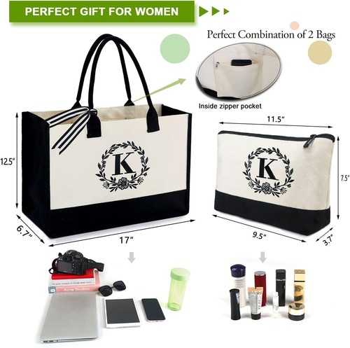 Stylish & Durable Personalized Tote with Floral Accents - Perfect Gift for Moms - Picture 4 of 8