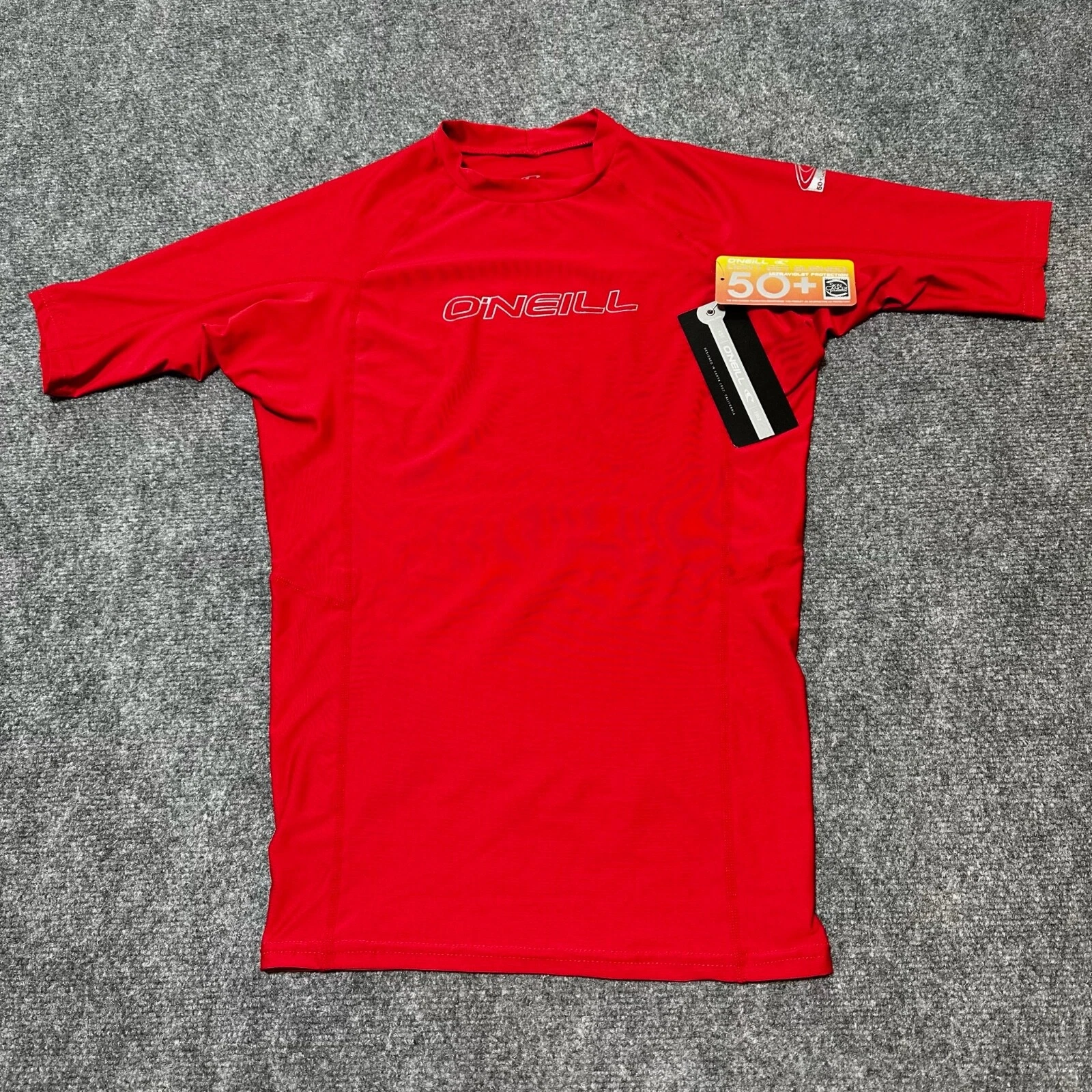 NEW Oneill Shirt Mens Large Red Sun Protection Quick Dry Stretch UPF 50+ Swim