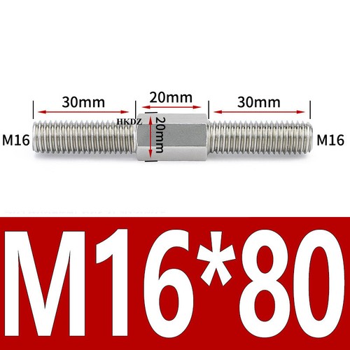 304 Stainless Steel Double End Studs Bolt M4-M16 Left and Right Thread Screw Rod - Picture 58 of 81