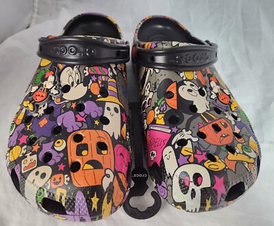 Disney Parks Halloween Mickey Mouse Pumpkin Adult Clogs Crocs Size