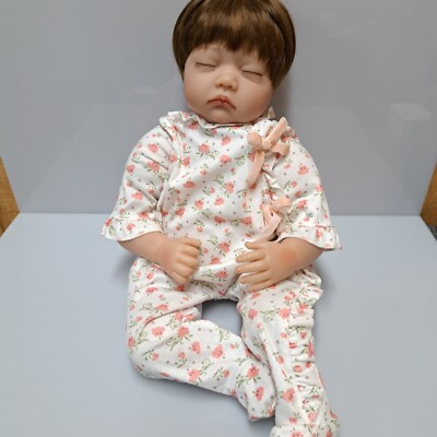 Kaydora 15'' Reborn Baby Doll Jointed Silicone & Cloth Closed Eyes Sleeping Aubur