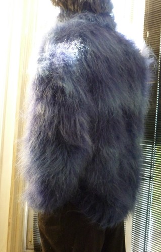 Stunning MIDNITE BLUE Turtleneck Mohair Sweater New 46" - Picture 7 of 11