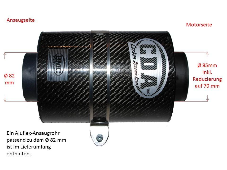 BMC CDA 85-150 Carbon Dynamic Airbox Universal Sportluftfilter ACCDA85-150 - Bild 3 von 3