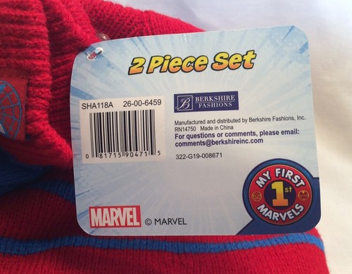 NWT Boys Marvel Spiderman Super Hero 2-Piece Set Winter Hat & Gloves - Picture 4 of 4
