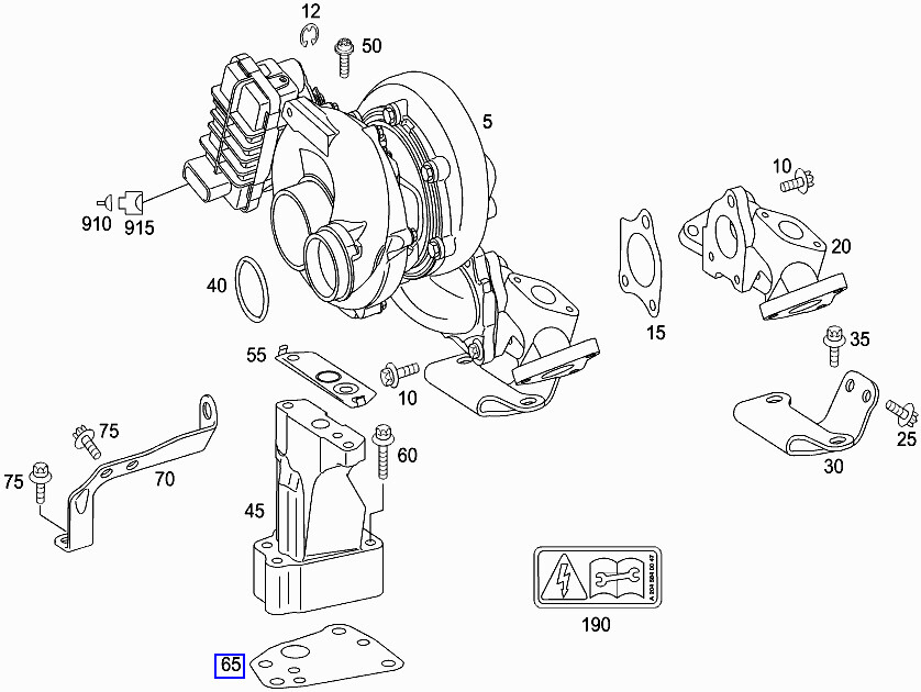 Mercedes OM642 Engine Turbocharger Oil Line Seal Gasket 