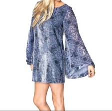 Show Me Your MuMu Velvet Bell Sleeve Boho Hipped Mini Dress SIZE MEDIUM
