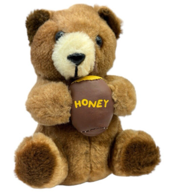 VTG Liberty Toy Co. Brown Teddy Bear Honey Pot Stuffed Animal with tush tag