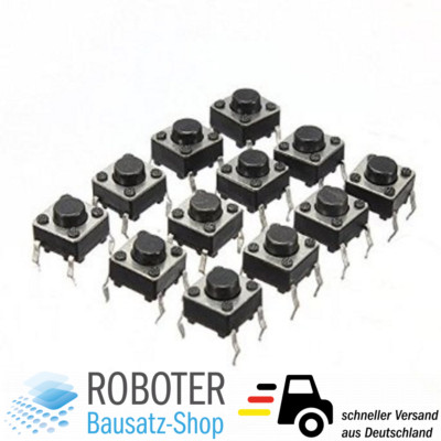50 Micro Drucktaster / Tastschalter 6x6x4,3mm Button Switch Arduino Raspberry Pi
