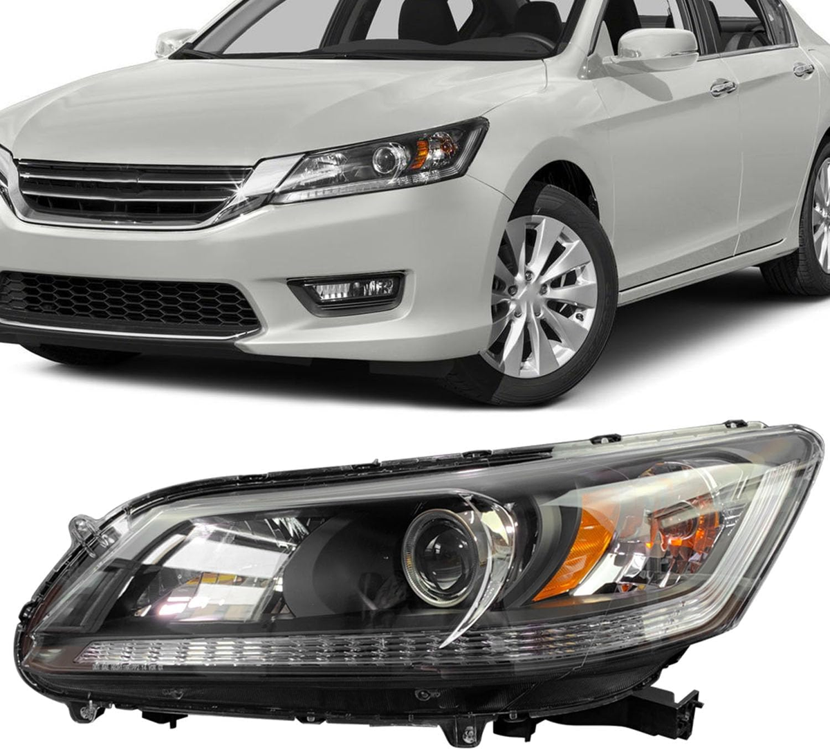 よちページ USヘッドライト 13-15 Honda Accord-Sedan 4CY Halogen型左+右