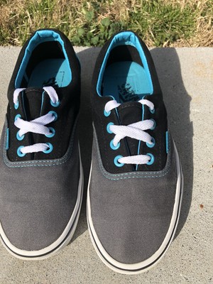 grey turquoise vans
