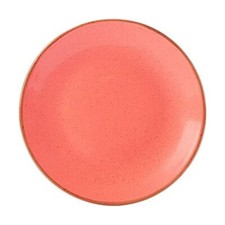 6x Porcelite Seasons Coral Coupe Plate 28cm/11"vitrified Porcelain Crockery 