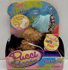 VTG Pucci Puppies Mini Plush Yorkshire Treats Dog Outfit Collar Leash No Pkg