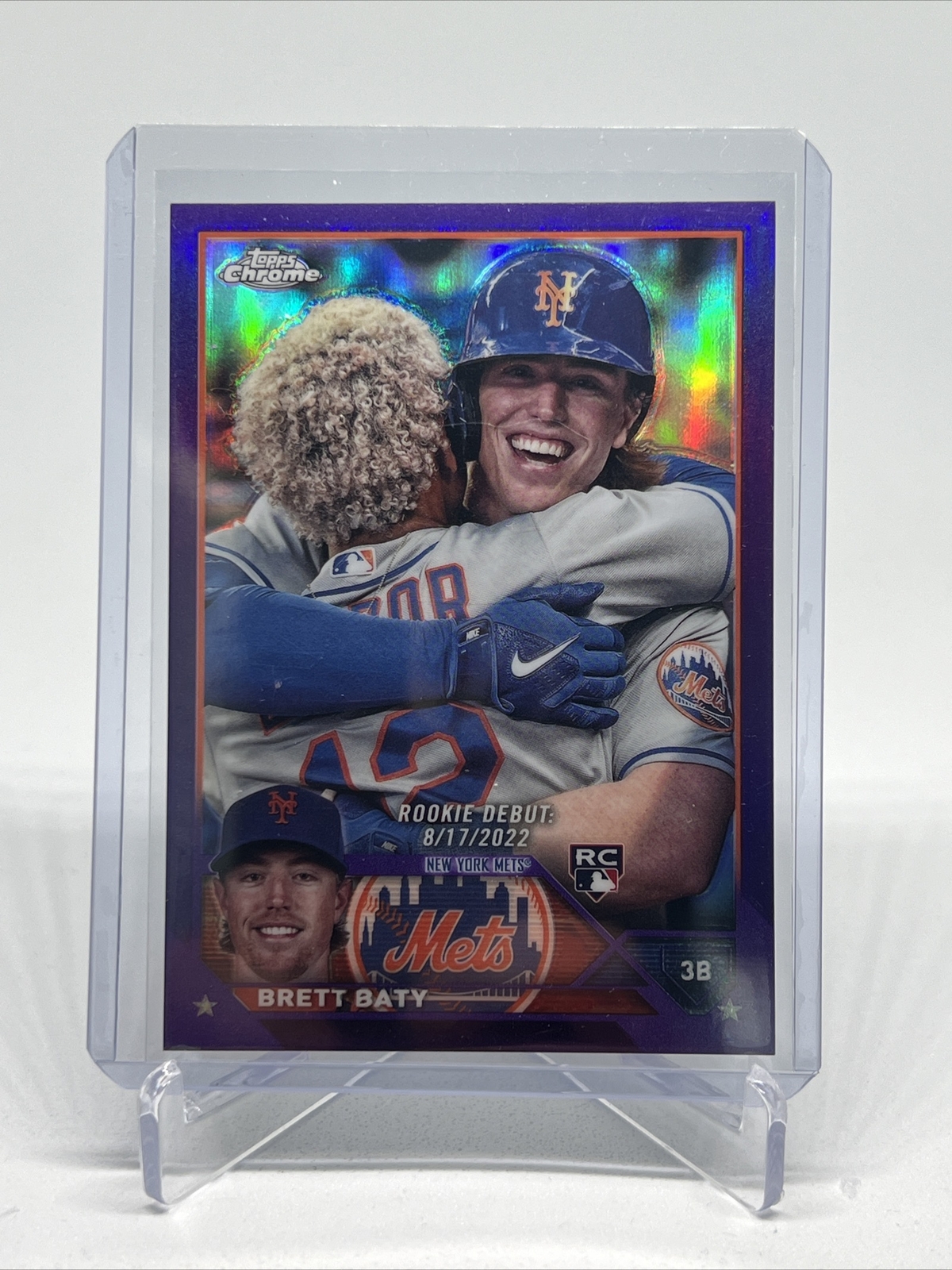 BRETT BATY 2023 Topps Chrome Update ROOKIE DEBUT Purple Refractor /250 RC